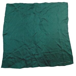 Tommy Hilfiger Silk Scarf‎ – Green White Polka Dot Designer